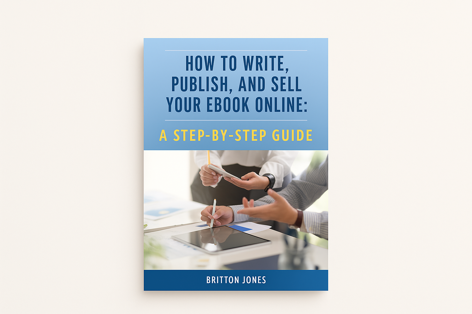 Ebook cover with extra space and soft background